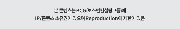 본 콘텐츠는 BCG(보스턴컨설팅그룹)에 IP/콘텐츠 소유권이 있으며 Reproduction에 제한이 있음