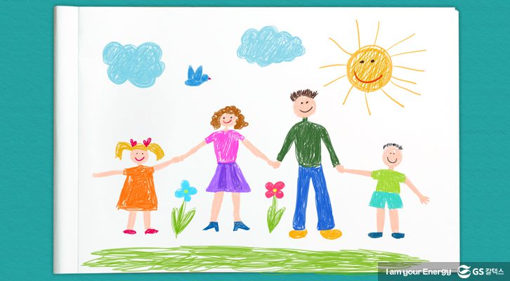 가족들이 그려진 그림