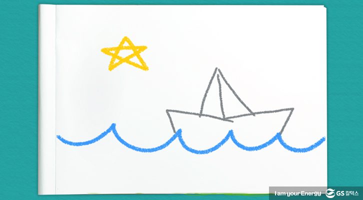 별과 파도가 그려진 그림