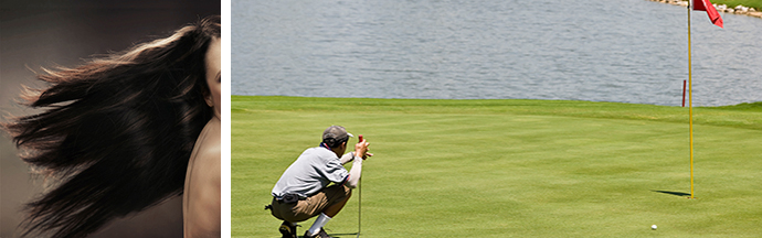 엘라스틴 머리카락과 필드