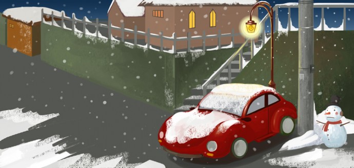 226643 겨울철 자동차의 모습