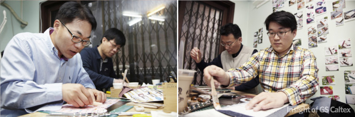 토양관리팀2 다이어리 만들기에 열중하고 있는, 토양관리팀!