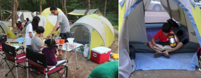 캠핑장 야영의 하이라이트는 역시! 야외에서 구워먹는 고기지요. C-: